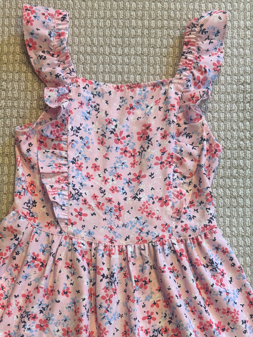 Tommy Hilfiger Girls Pink Floral Smocked Dress